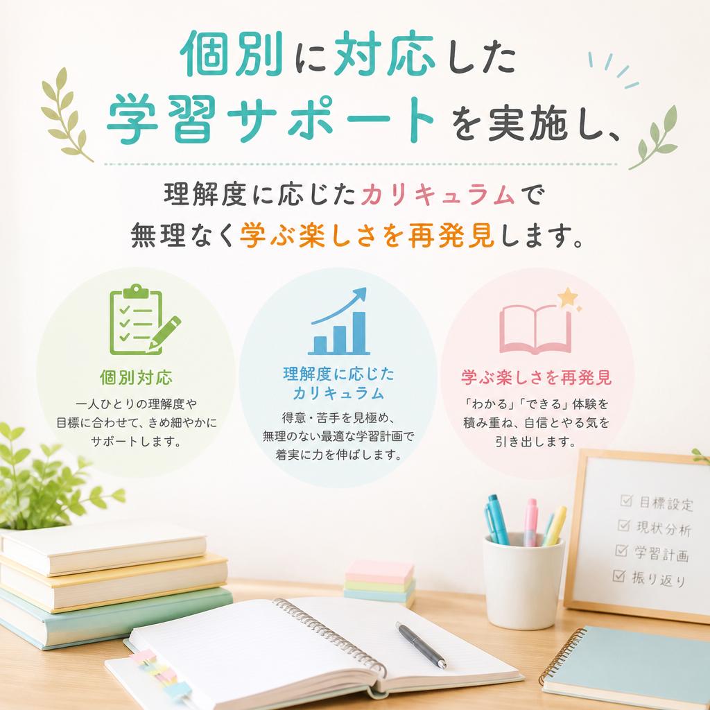 勉強がわからない不安を解消
