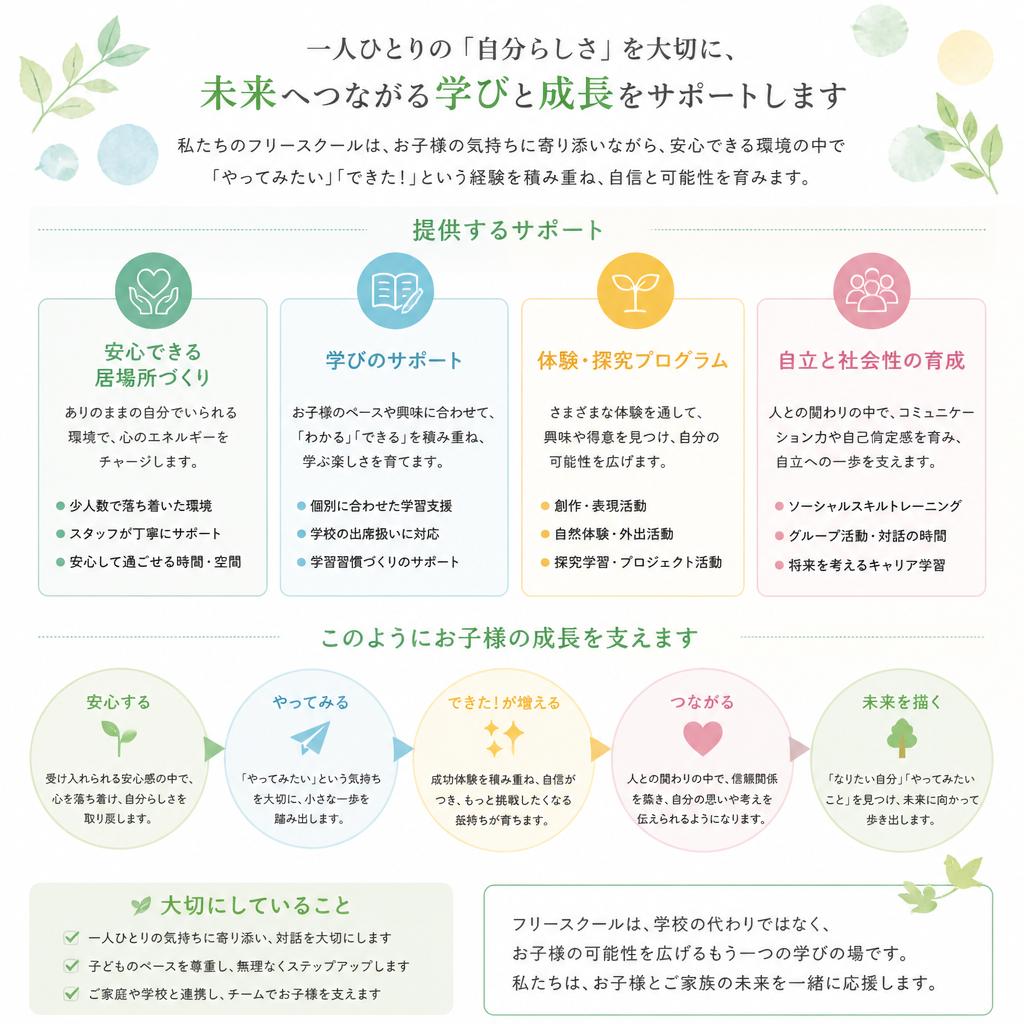 フリースクールでの支援内容